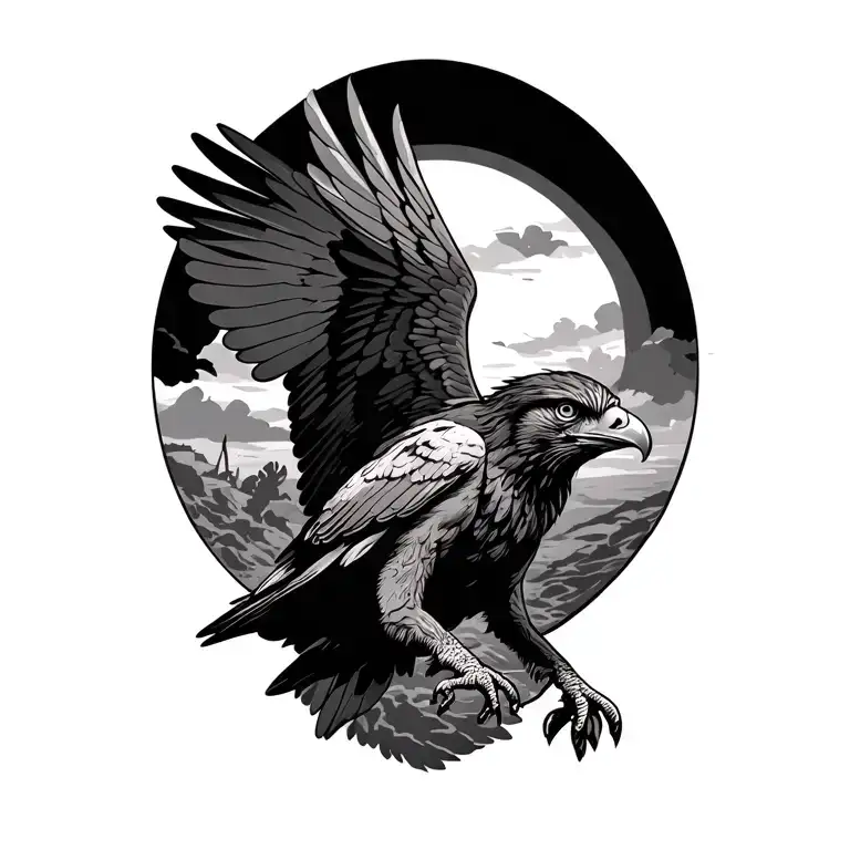 Buzzard Flying Arial View