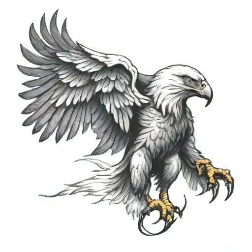Eagle Grasping Human Heart With Claws