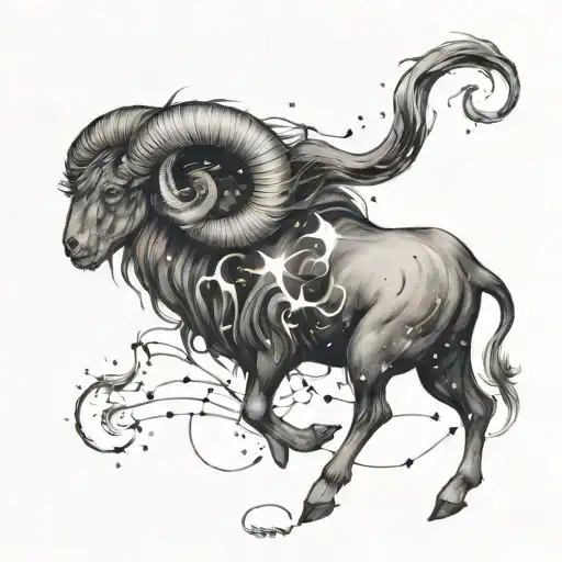 An Aries Constellation Made Of Fire