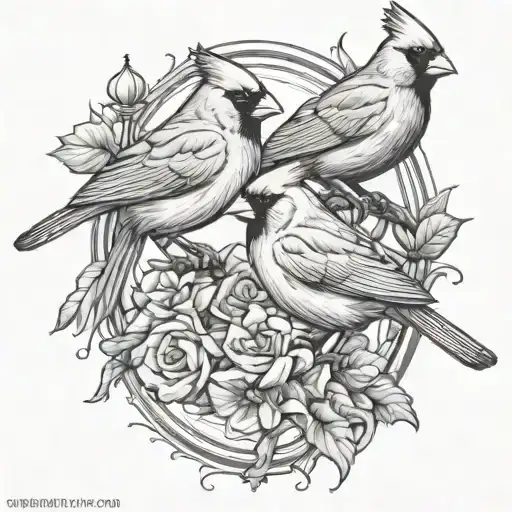 Male And Female Two Cardinals