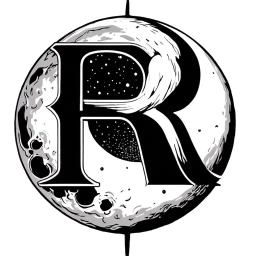 Moon With Alphabet R Hidden