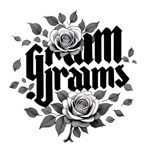 Gram Grams Written With Rose Petals