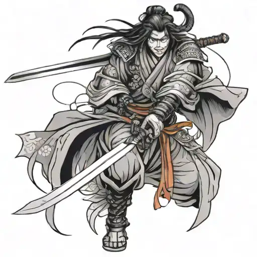 Samurai Japanese Katana That Whole Leg