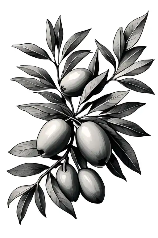 Olive Branch With A Transparent Background