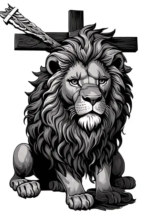 Lion With A Cross