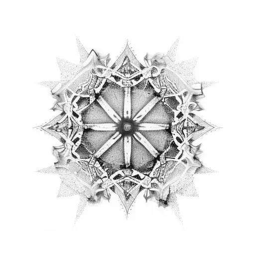 Roman Numerals Butterflies Snowflake 7