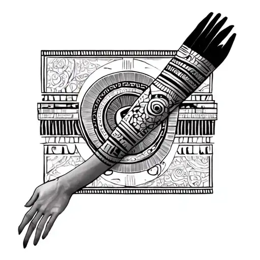 Egyptian Leg Sleeve Black And White