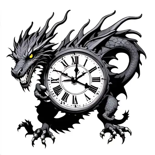 Dragon Holding Clock