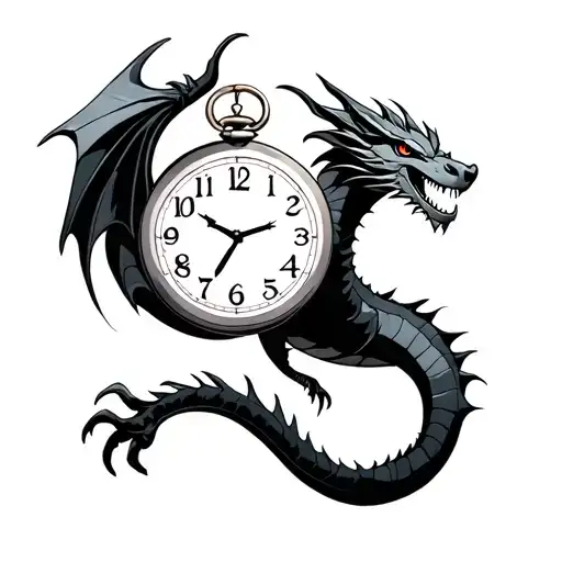 Dragon Holding Clock