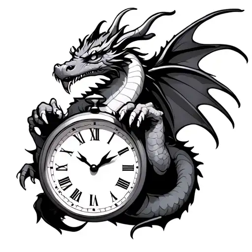 Dragon Holding Clock