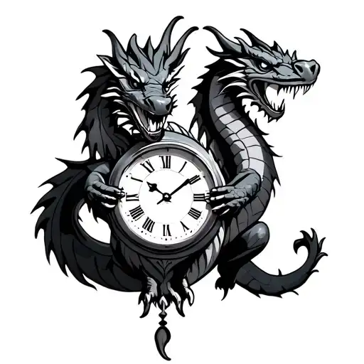 Dragon Holding A Clock