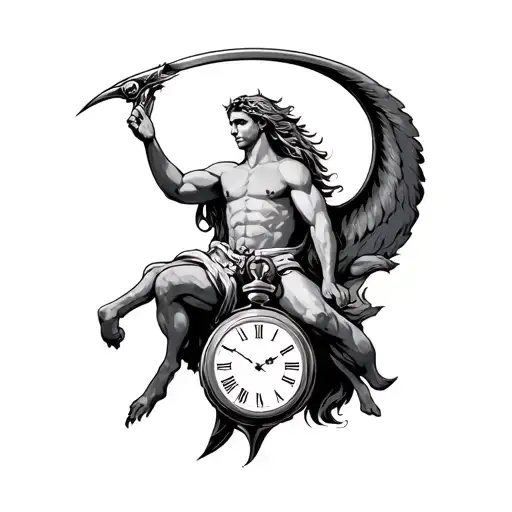 Sagittarius Holding A Clock