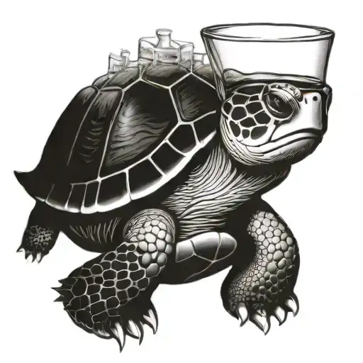 Turtle Drinking Heineken Beer