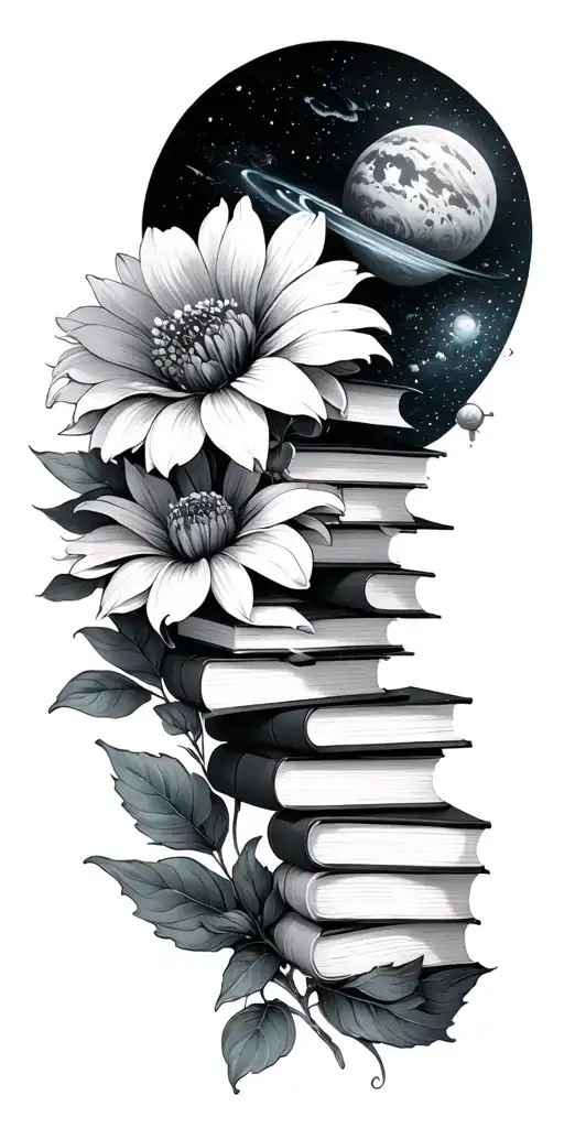 Space And The Ocean Books And Flowers