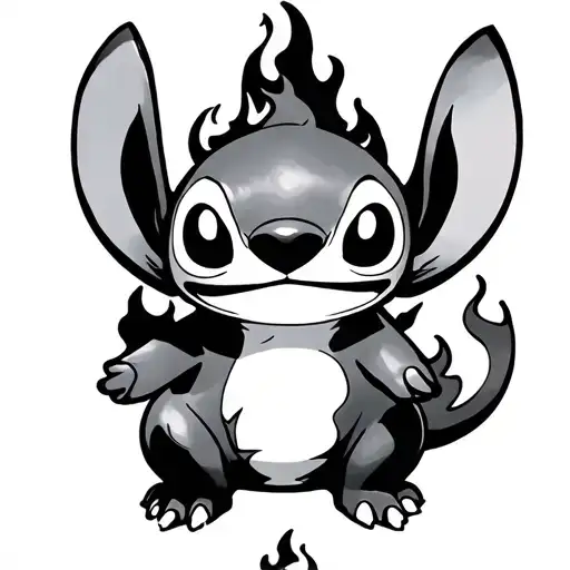 Stitch As Fire Pokemon