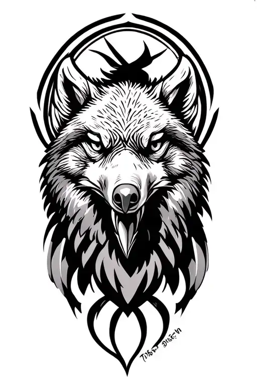 Eagle Outline Wolf Face Inside Of It