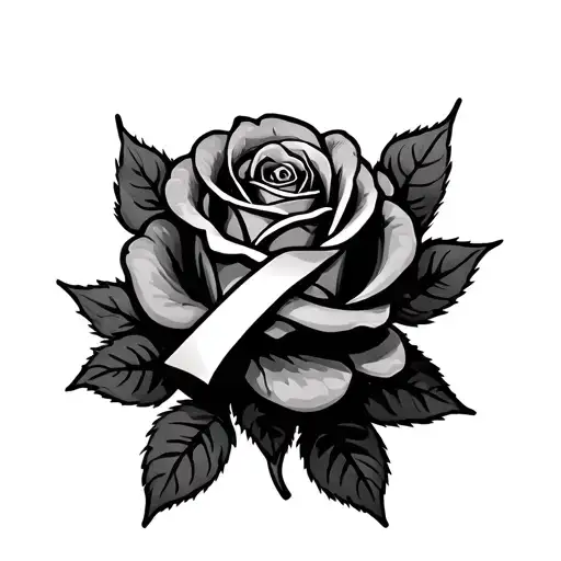 Rose And Cancer Ribbon