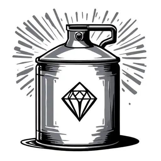 Retro Style Gas Can With Diamond Behind It