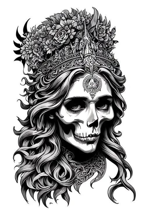 Face Woman Death And Sagittarius Zeus Perseverance