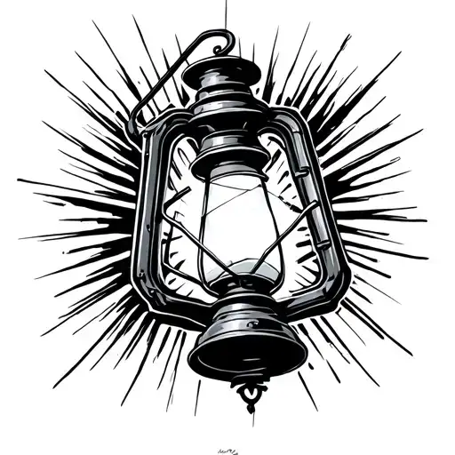 Vintage Lantern Shining Light