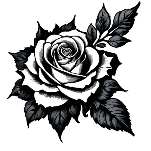 Minimalist Fleur Lis And Rose