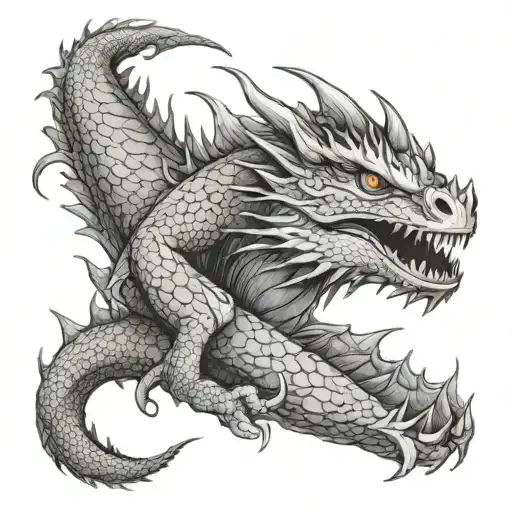 Water Dragon With Skulls