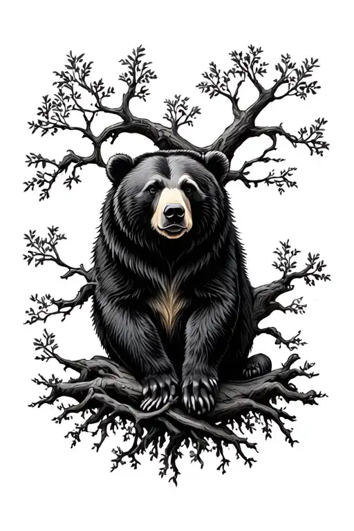 Tree Of Life With Bear In Branch