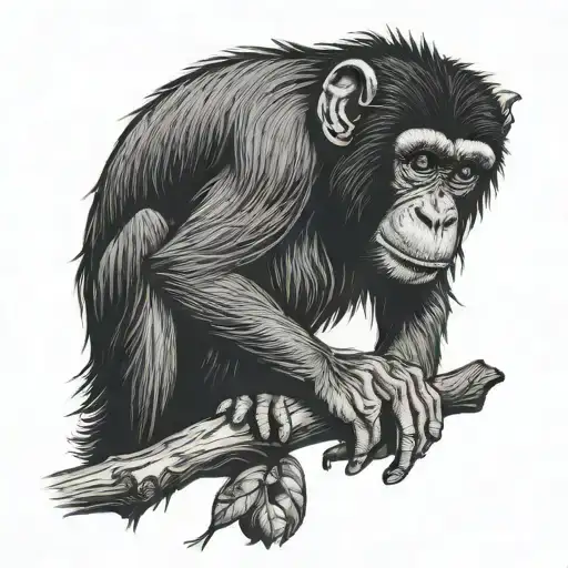 Dog Monkey On Branch