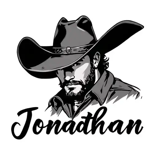 Jonathan Name With Cowboy Hat
