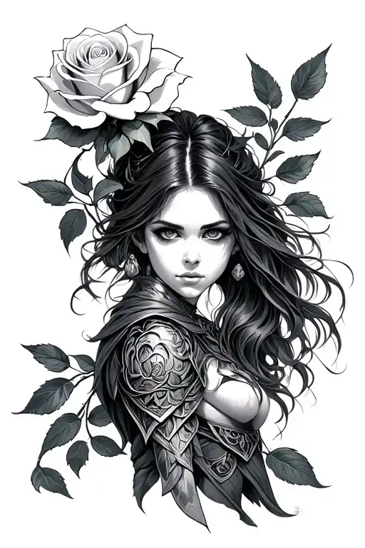 Warrior Girl White Rose