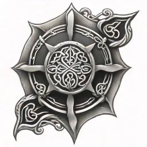 Celtic Shield With Celtic Band Underneath
