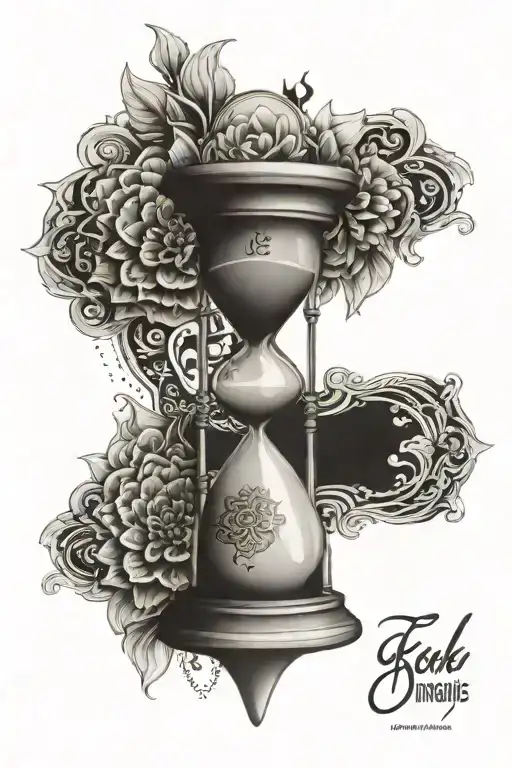 Hourglass With A Mandala Design Incorporating
