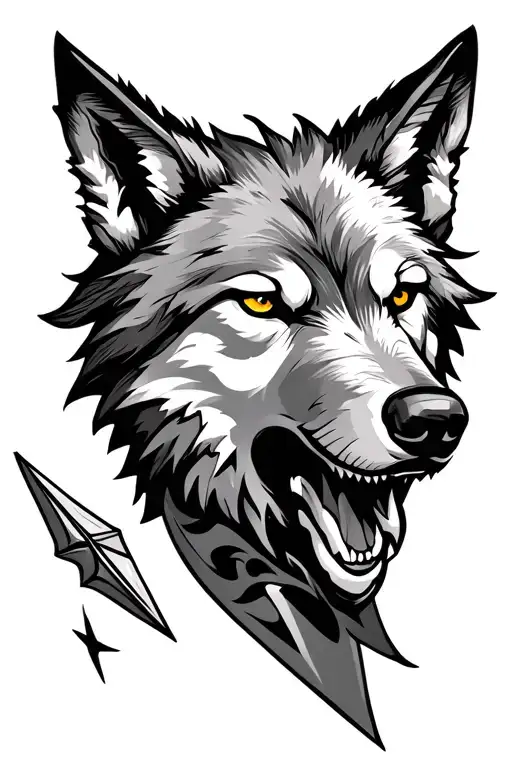 Arrowhead With Wolf Face