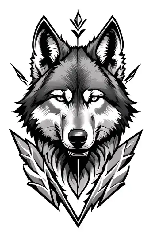 Arrowhead With Wolf Face