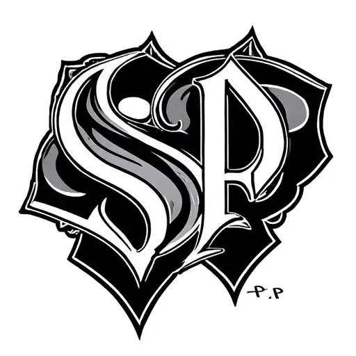 The Intitials S And P Thin Line