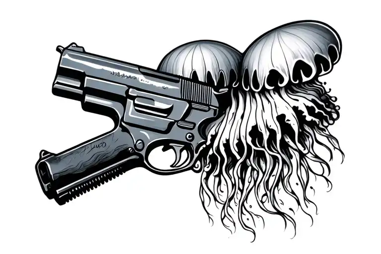 Jellyfish Holding A Gun