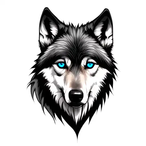 Realistic Wolf Blue Eyes