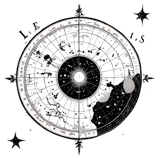Nautical Chart With Constellation