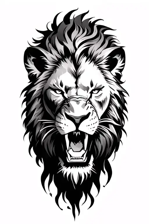 Warrior Mixed With Lion Roaring