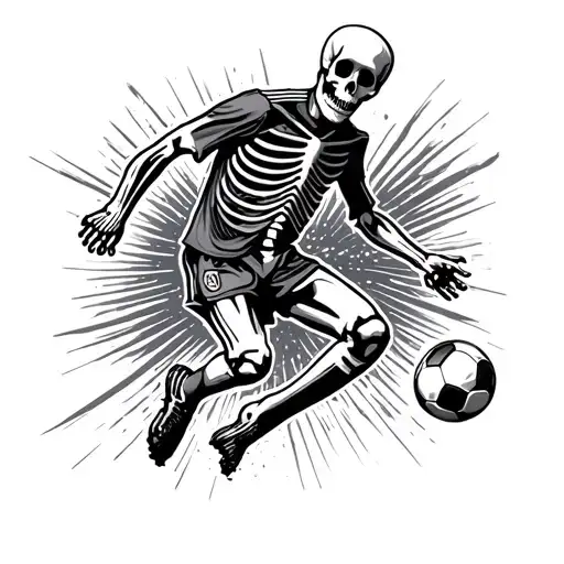 Skeleton Soccer Player Kicking