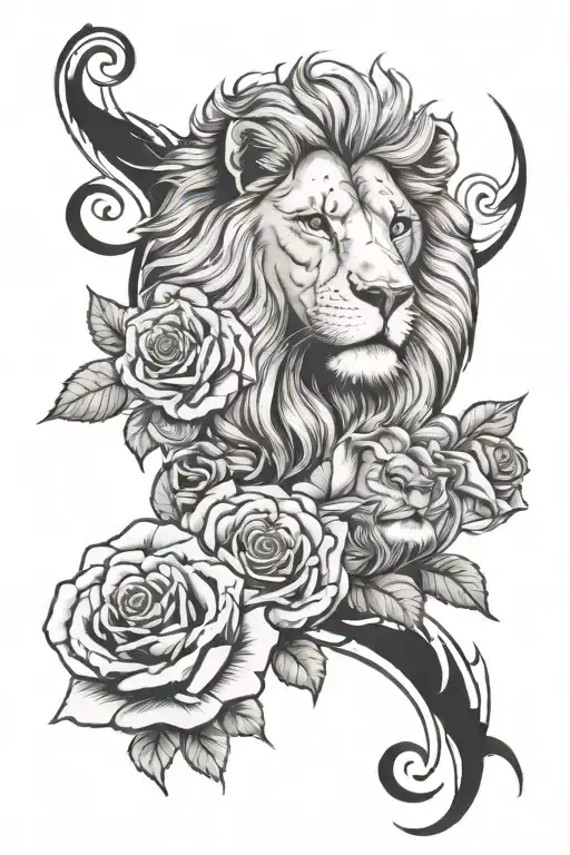 Lion And Rose