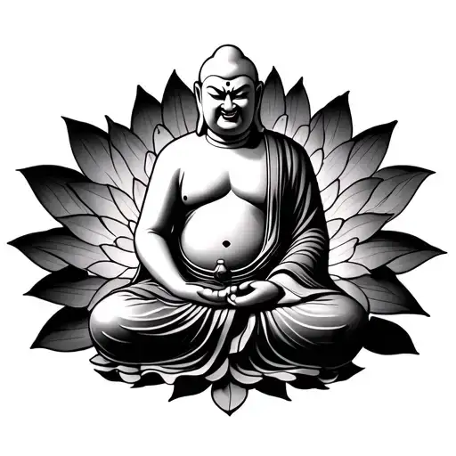 Two Faced Budda Lotus Sitting Alone Angry