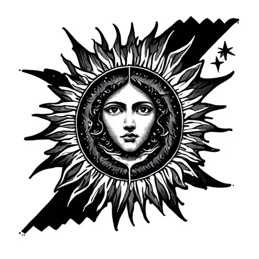 Sun And Star Tarot Card Design