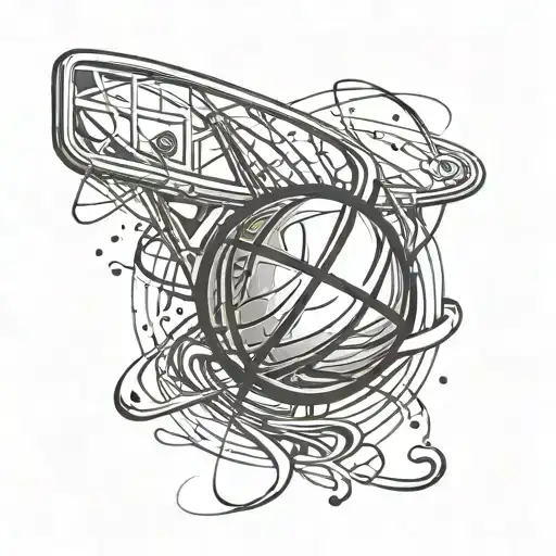 A Basketball Intertwined With A Musical Note Symbolizing The Client's Love For Music And Basketball