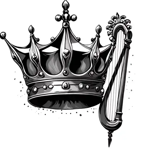 Crown With Harp Surrounded