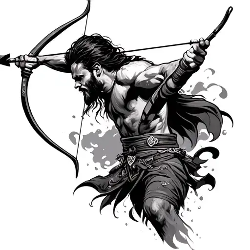 Arash The Archer Shooting An Arrow