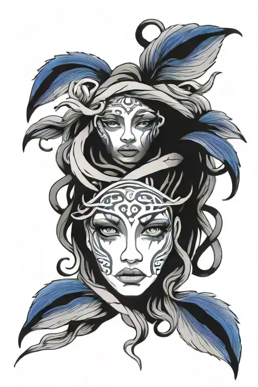 Medusa Eyes With Dreadlocks Wrapped Around Blue Irises