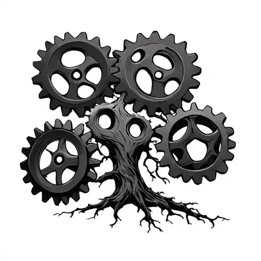 4 Cogs Forming A Tree