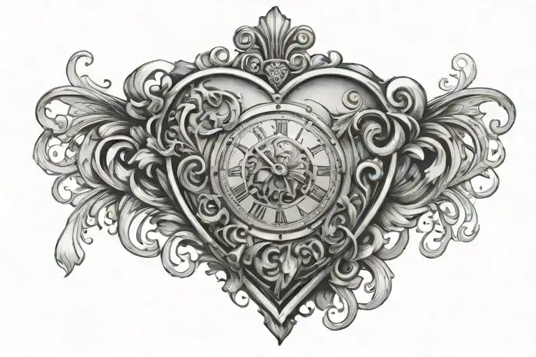 Heart Shape Clock Face