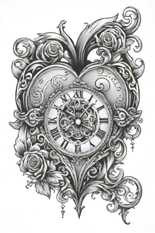 Heart Shape Clock Face